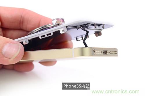 土豪金iPhone 5S拆解：內(nèi)部結(jié)構(gòu)升級(jí)，維修難度增加