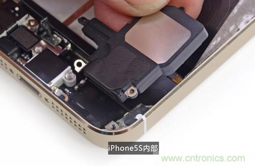 土豪金iPhone 5S拆解：內(nèi)部結(jié)構(gòu)升級(jí)，維修難度增加