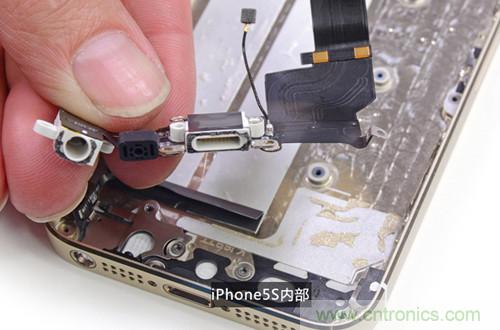 土豪金iPhone 5S拆解：內(nèi)部結(jié)構(gòu)升級(jí)，維修難度增加